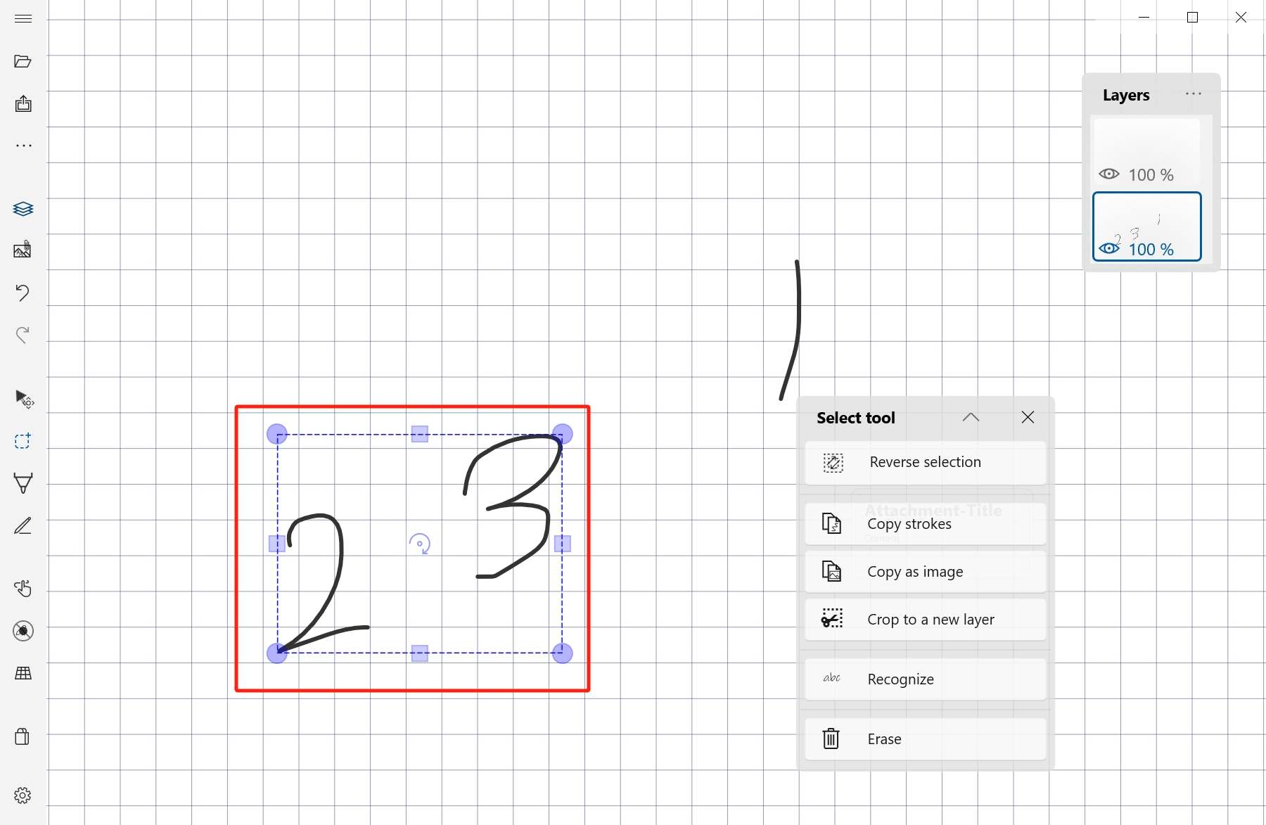 Transform selected strokes