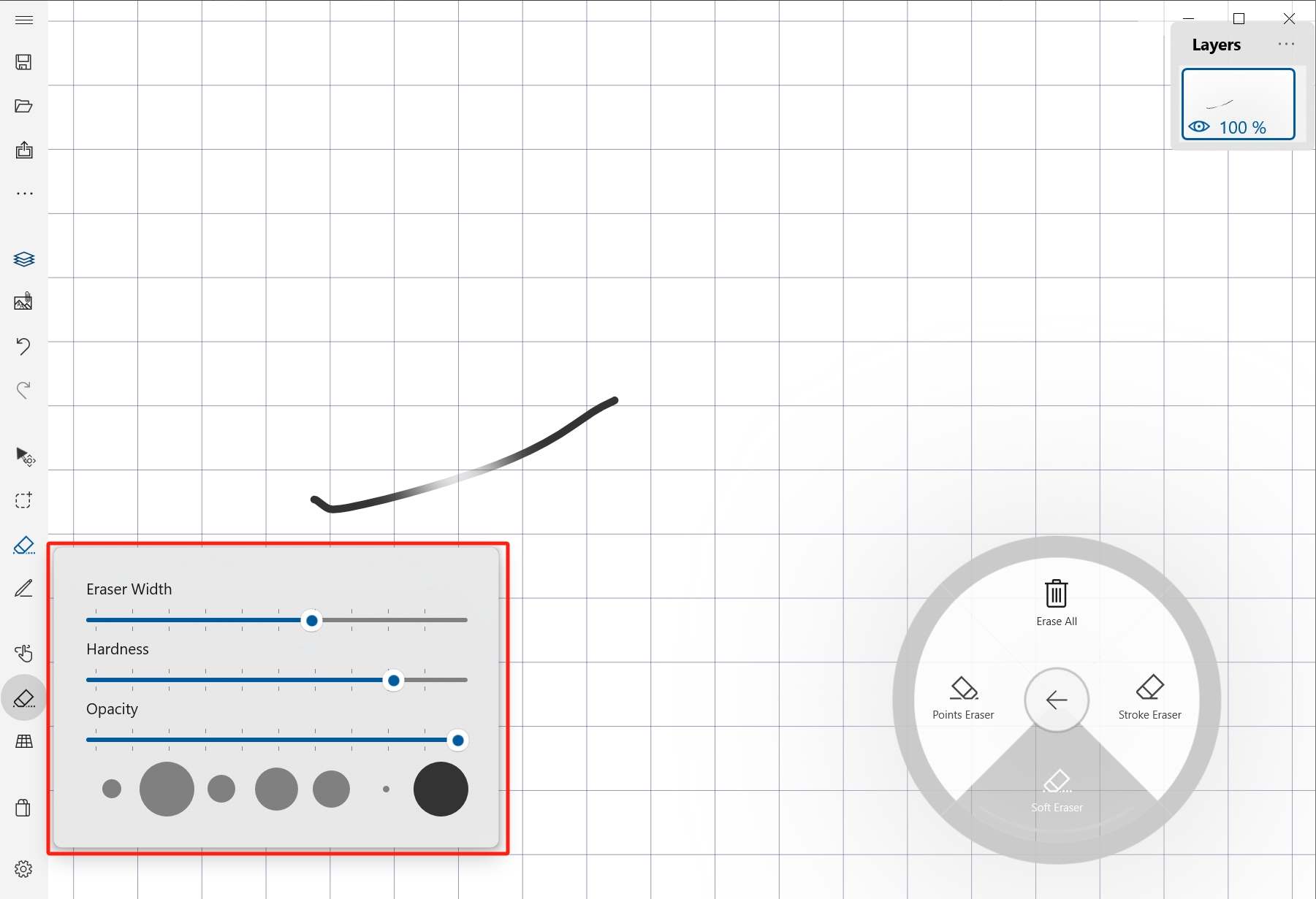 Eraser options