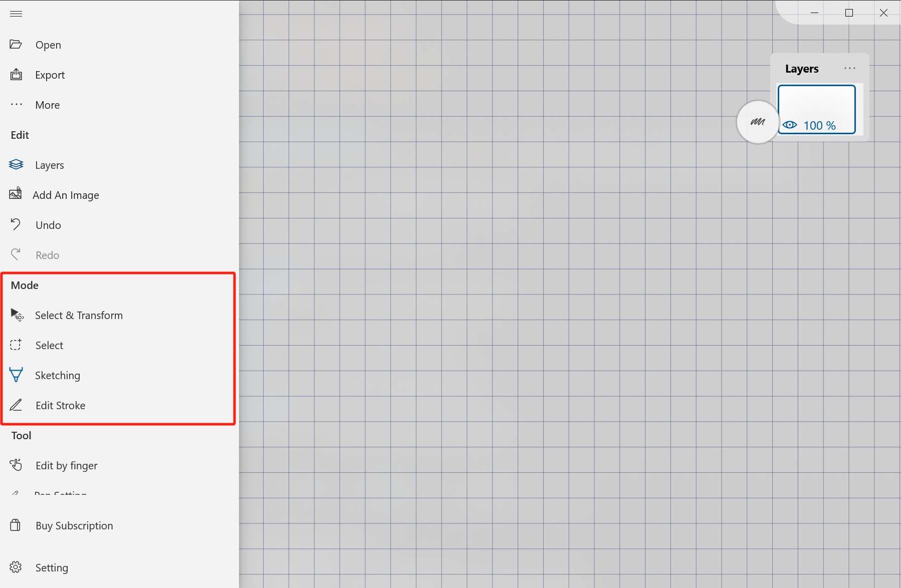 Tools mode entry