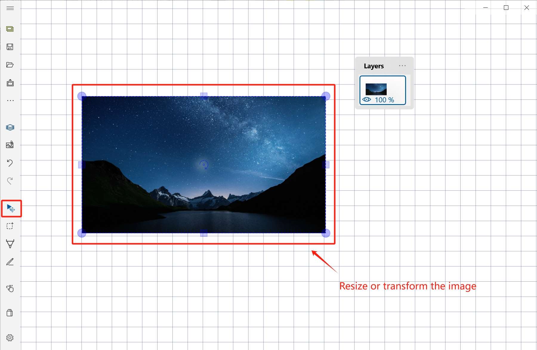 Transform layer background